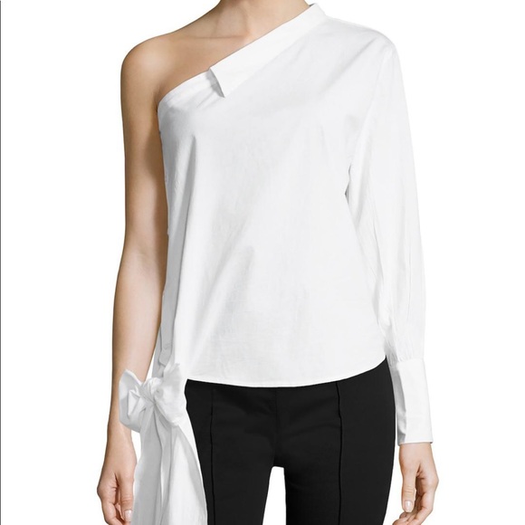 Walter Baker Tops - Walter Baker Margie one Shoulder Poplin Blouse